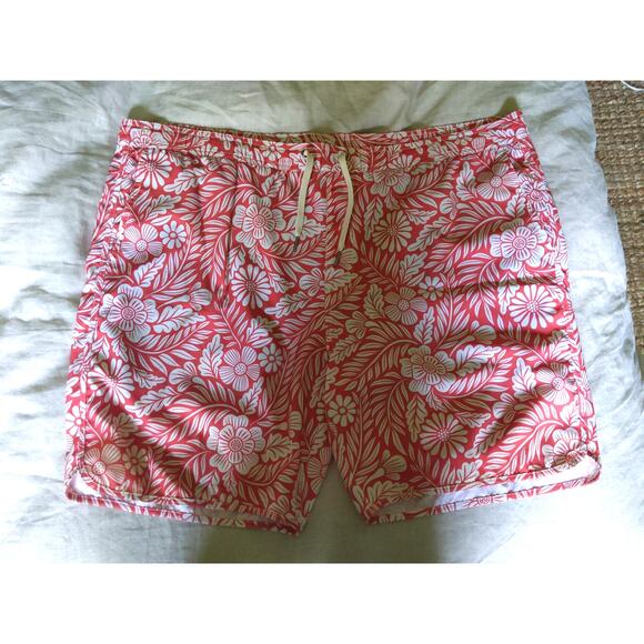 FAIR HARBOR Men's Coral Floral Board Shorts XXL Recycled Athletic Beach - Picture 3 of 9